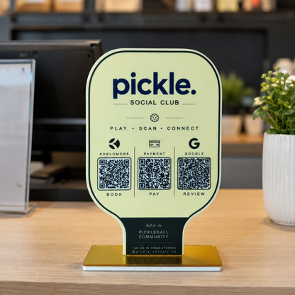3 QR NFC Enabled Round Shape Standee For Social Club Sports Club