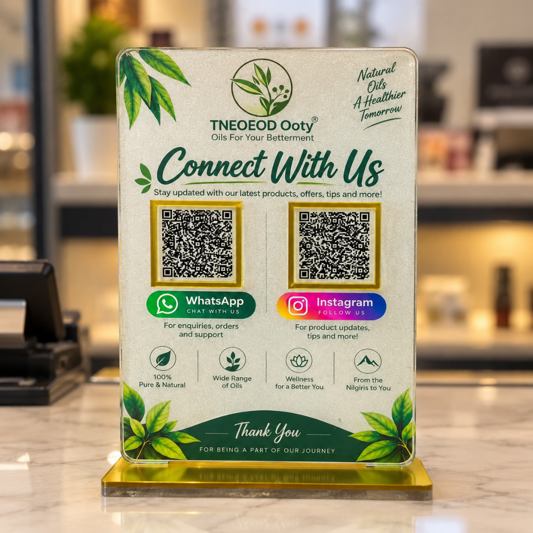 2 QR NFC Enabled Plants And Trees Printed Standee For Green Hour And Flower Showroom