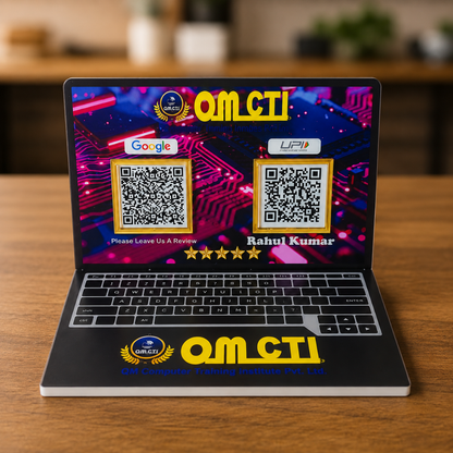2 QR NFC Enabled Laptop Shape Standee For Computer Shops and Showrooms