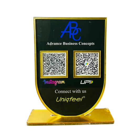 2 QR Upside Down Arc Shape Standee