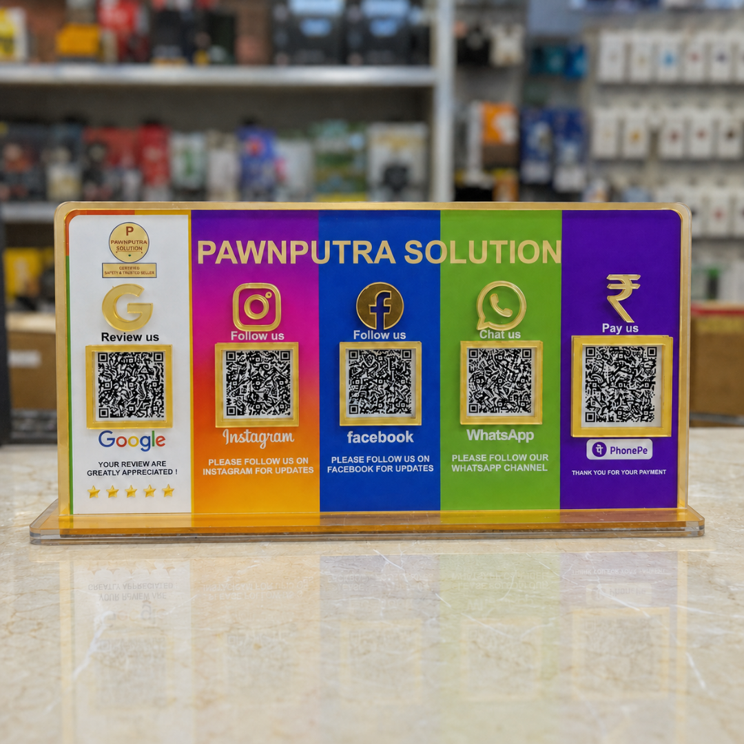 5 QR NFC Enabled Multi Colour Standee For Restaurent Cafe jewellers  Hotel