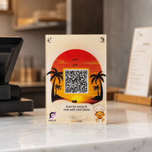 1 QR NFC Enabled Sunset Theme Standee For Restaurant Cafe Hotel