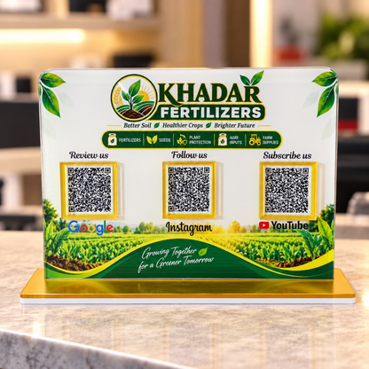 3 QR NFC Enabled Plant Printed Standee