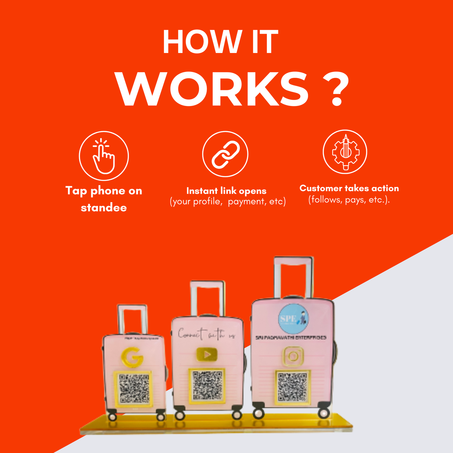 3 QR Bag Shape Standee