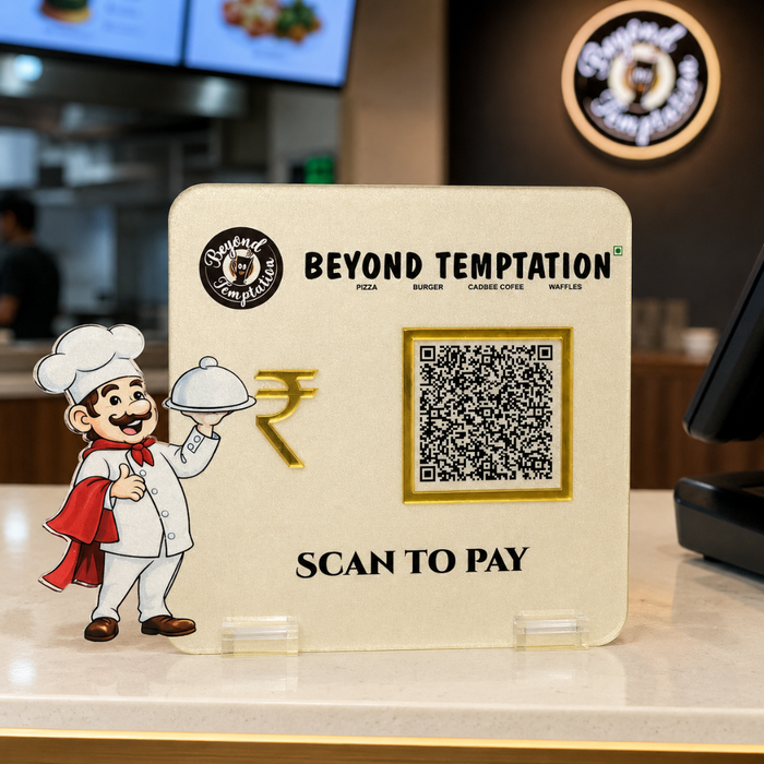 1 QR NFC Enabled Standee Chef Cut out Standee For Salon Hotel  Restaurent