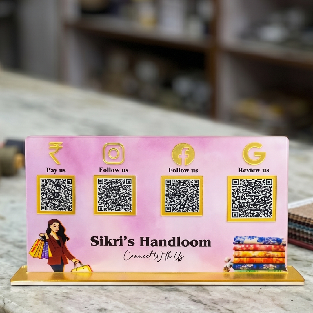 4 QR NFC Enabled Horizontal Standee For Handlooms – Bharattapp