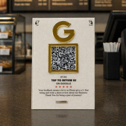 1 QR NFC Enabled 4x6 Frosted Premium Standee for Dental Clinic | Salon & Spa