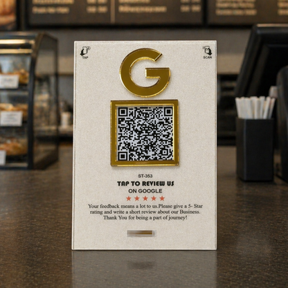 1 QR NFC Enabled 4x6 Frosted Premium Standee for Dental Clinic | Salon & Spa