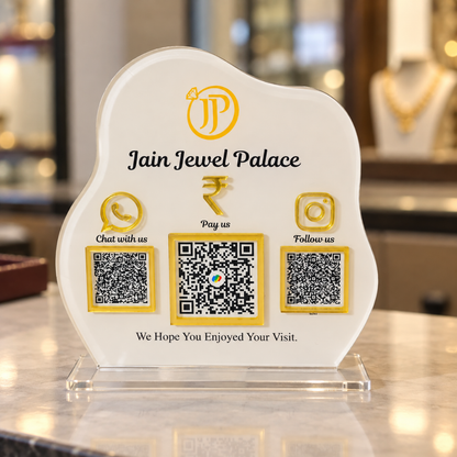 3 Qr NFC Enabled Curve Shaped Standee