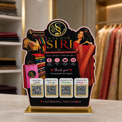 4 QR Girl And Cloth Cut Out Standee For Cloth Store
