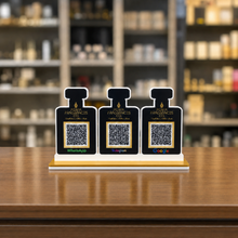 3 QR NFC Enabled Bottle Shape Standee For perfume shops wine shops