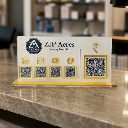 5 QR Horizontal Forsted Standee For jewellers Salon Shops