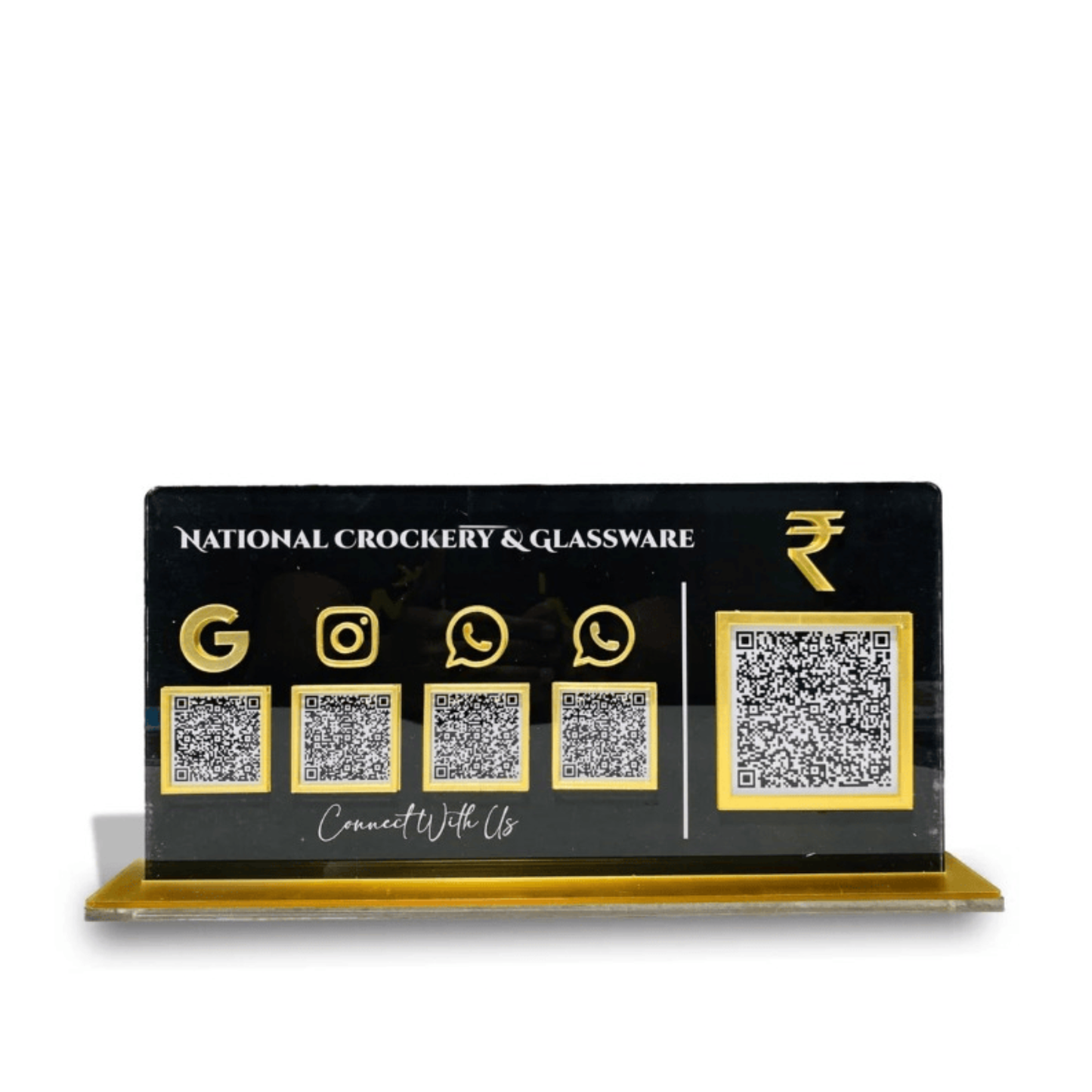 5 QR Black Horizontal Standee with Payment QR