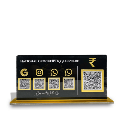 5 QR Black Horizontal Standee with Payment QR