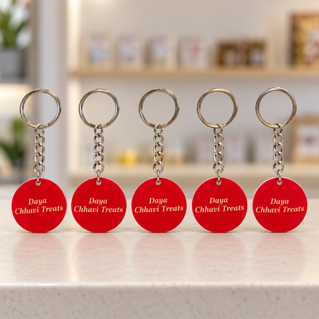 5 Customizable Keychain with logo printed
