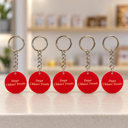 5 Customizable Keychain with logo printed