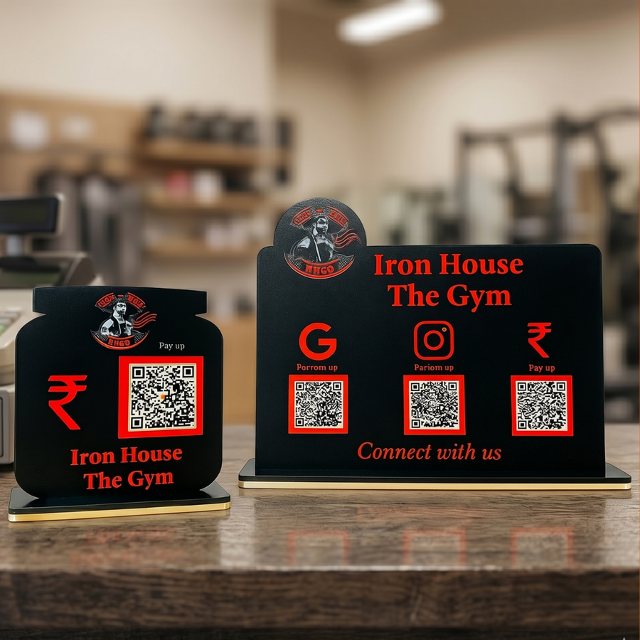 Black Premium NFC Enabled Bundle Standee 1 set of 2 standee For GYM and Fitness Center