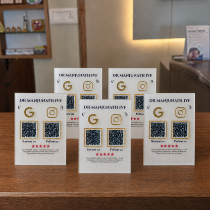 2 QR NFC Enabled Frosted Standee Bundle(Pack of 5) For Salon jewellers restaurants