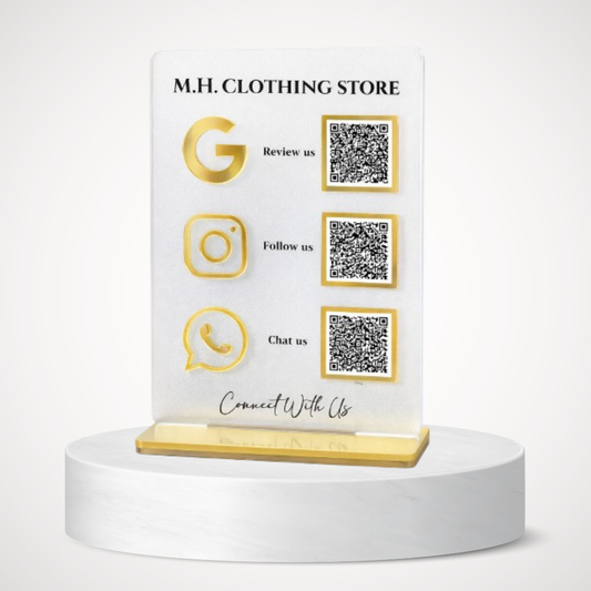 3 QR Digital Frosted  Colour Standee