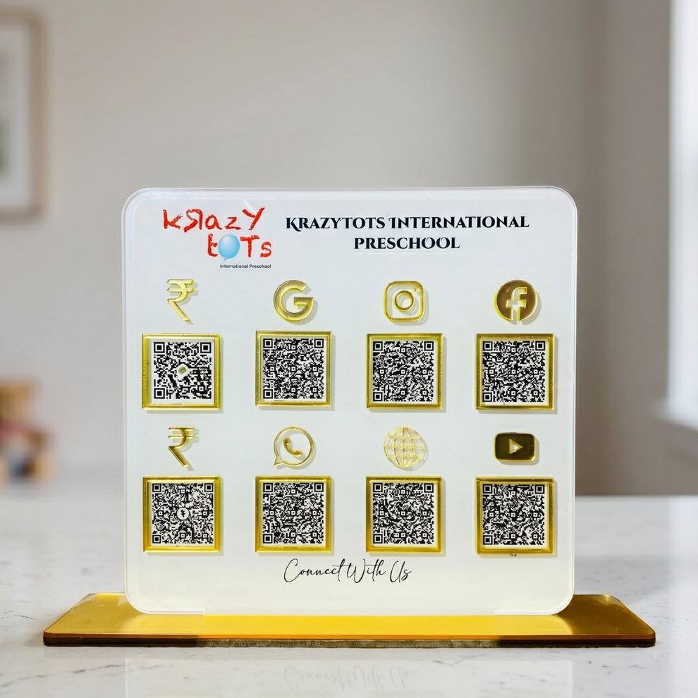 8 QR NFC Enabled Premium Square Shape Standee For Restaurants Hotel Ca ...