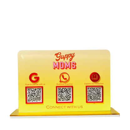 3 QR Standee With Customised Icons