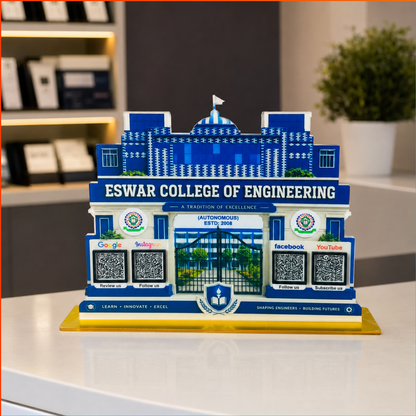 4 QR NFC Enbaled College Shape Standee For School and Colleges