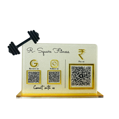 3 QR Dumbbelle Mounted Standee