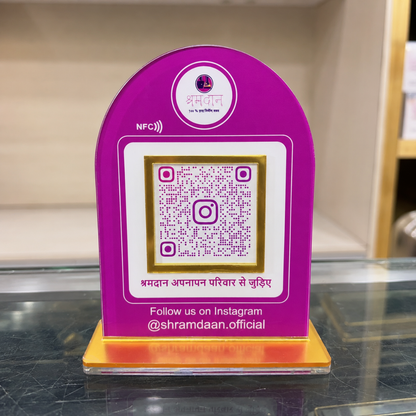 1 QR NFC Enabled Pink Colour Standee For Instagram Follow