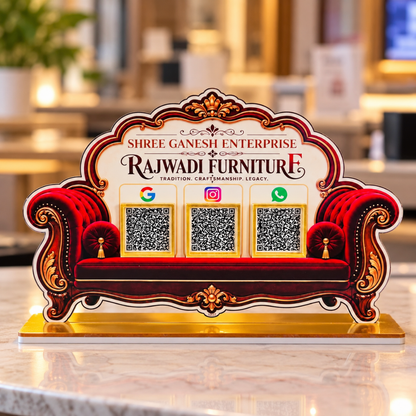3 QR NFC Enable Sofa Shape Standee