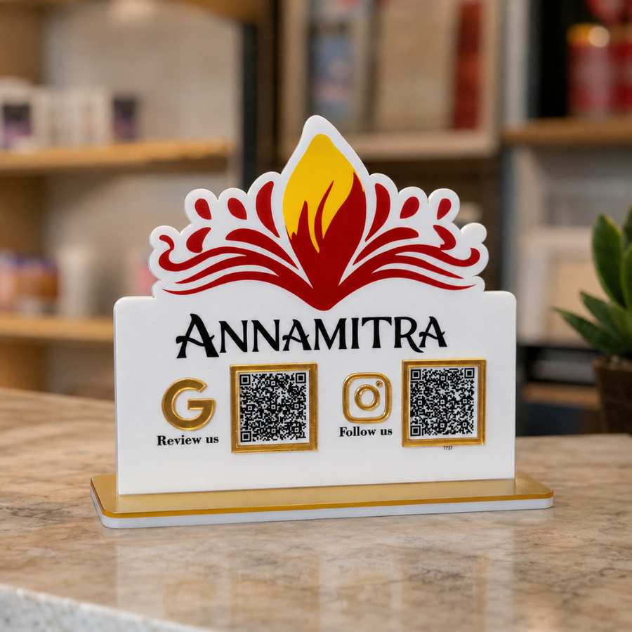 2 QR NFC Enabled Flower Cutout Standee for Flower Store and Banquet