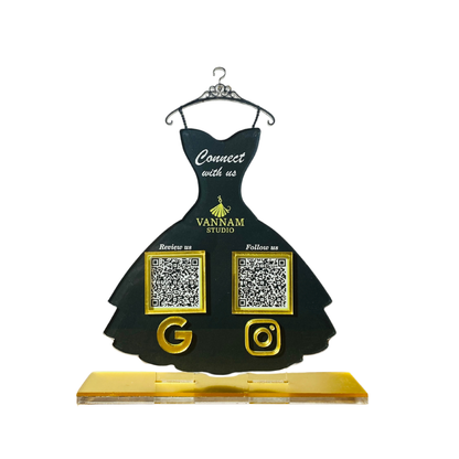 2 QR Black Dress Shape Standee