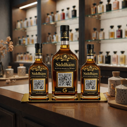 3 QR NFC Enabled Bottle Shape Standee