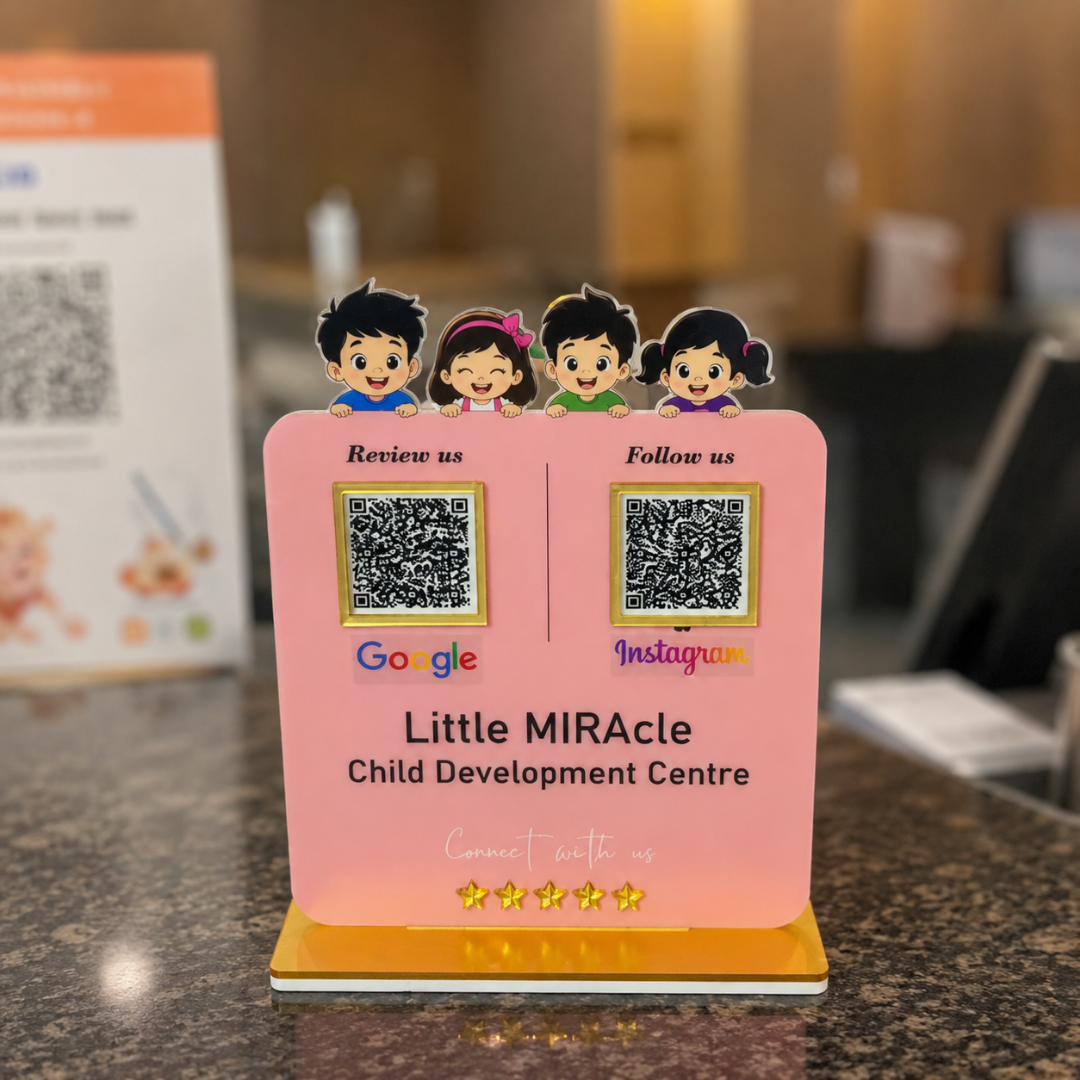 2 QR NFC Enabled Childs Cut Out Standee For School Collage