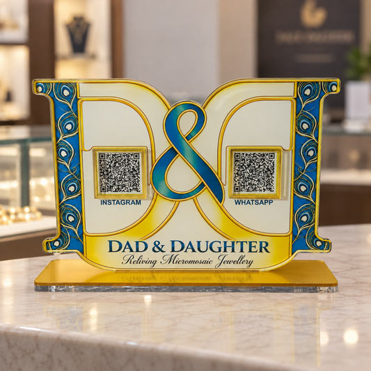 2 QR NFC Enabled D Shape Standee For Jewelers