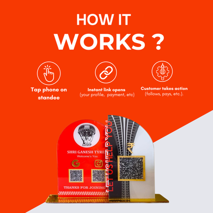 3 QR Premium Round Shape Standee