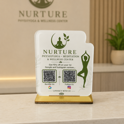 2 QR NFC Enabled Yoga Printed Standee For Physio yoga Clinic Physiotherapist