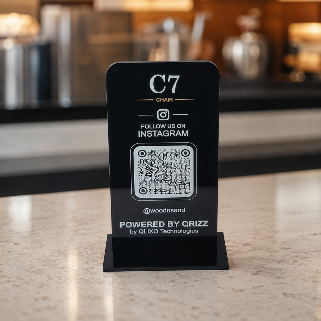 1 QR NFC Enabled Table Top Standee For Restaurent Cafe Hote