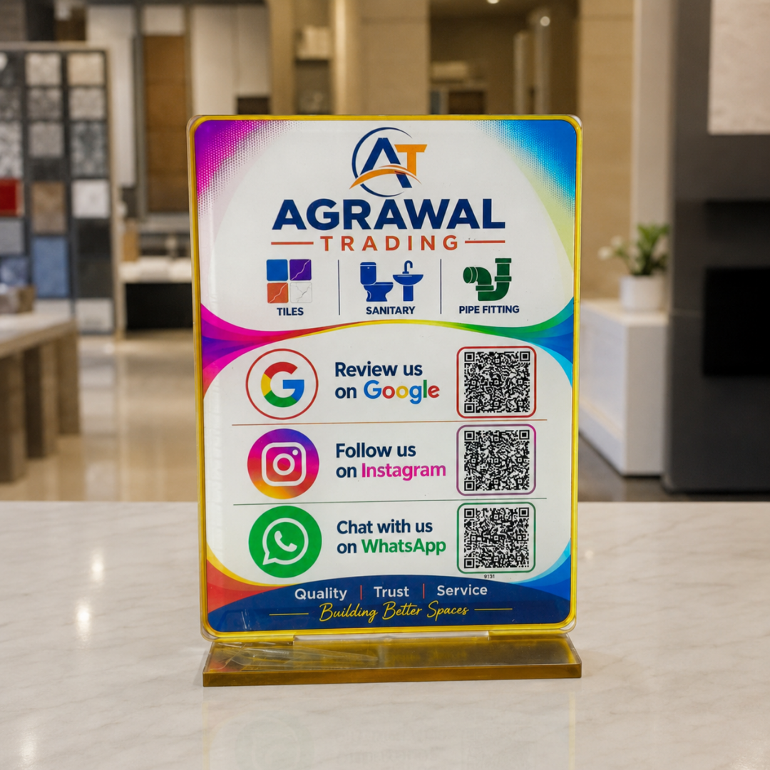 3 QR Vertical Colour Gradient Standee For Hardware