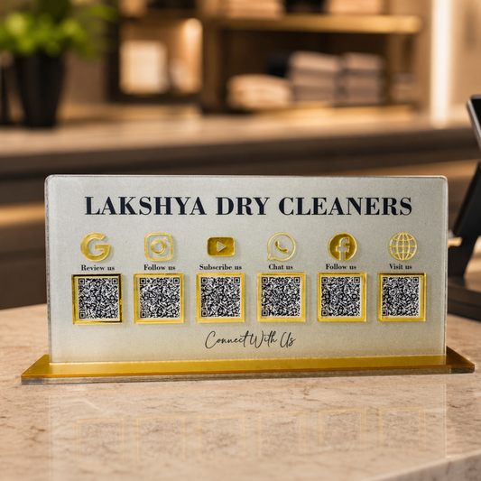 6 Qr NFC Enabled Frosted Standee