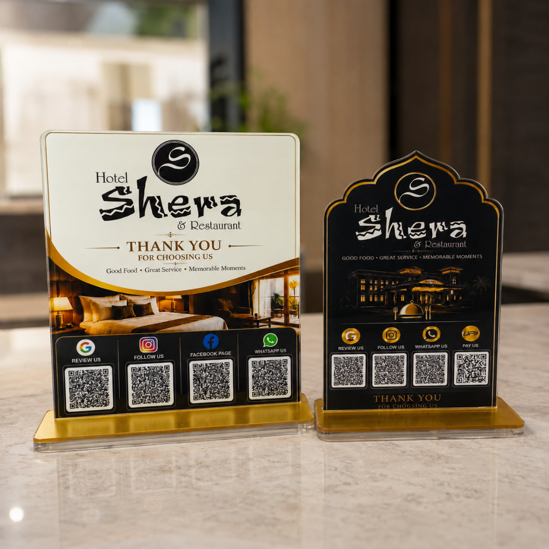 4 QR NFC Enabled Hotel Printed Bundle For Hotels Spa