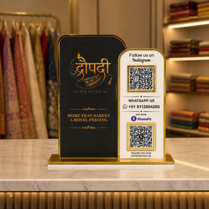 2 QR NFC Enabled Logo Cut Out Vertical Standee
