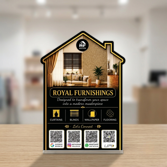 4 QR NFC Enabled Furniture Printed Standee For Furniture And Plywood