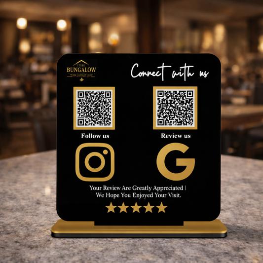 2 QR NFC Enabled Black Colour Standee