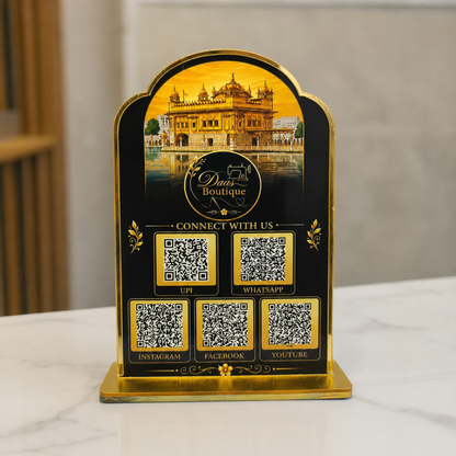 5 QR NFC Enabled Logo Printed Standee For  Boutique and Cloth Store