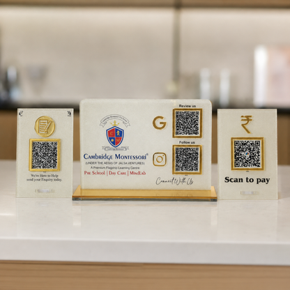 4 QR NFC Enabled Frosted Bundle For School Jewellers Restaurent Spa Salons