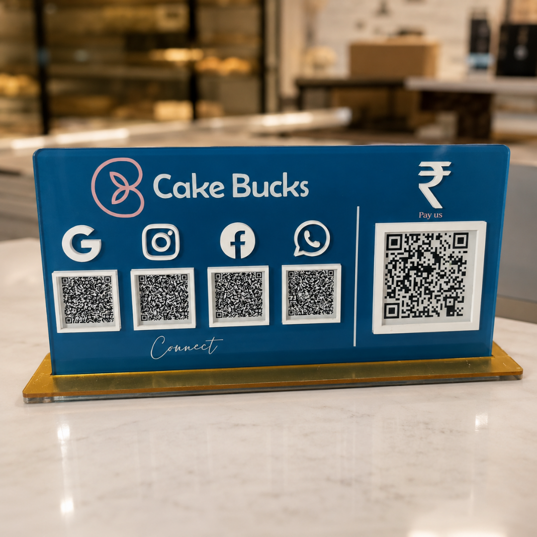 5 QR NFC Enabled Horizontal For Cake Shop and Bakery