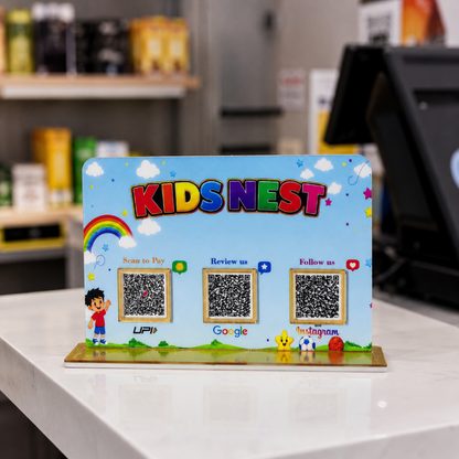 3 QR NFC Enabed Kids Theme Standee For School and Collages