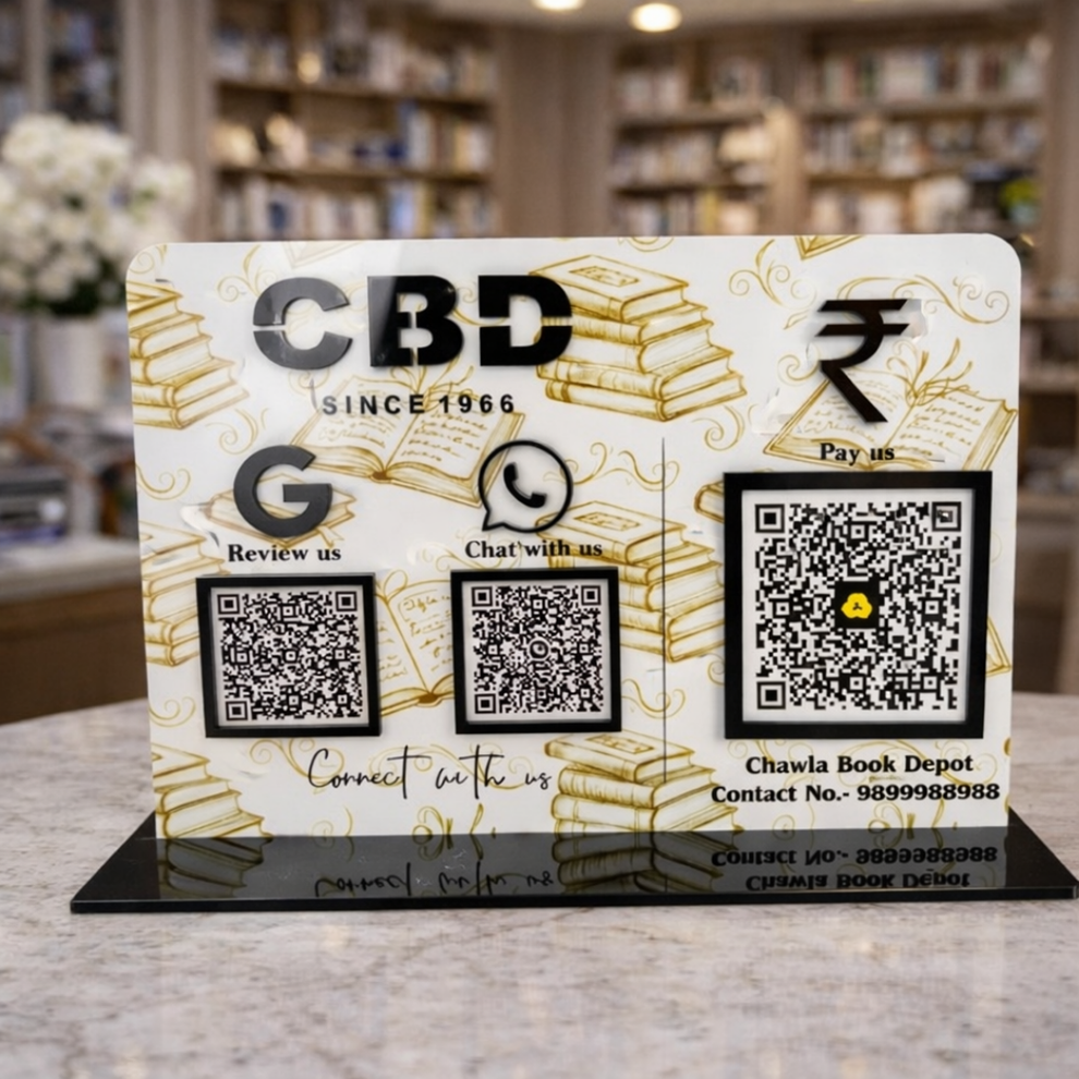 3 QR NFC Enabled Book Store Standee – Bharattapp