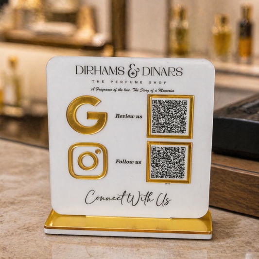 2 QR NFC Enabled White Standee for Shops Cafes Clinics & Offices