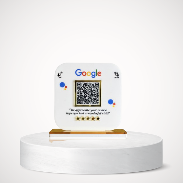 1 QR Premium Google Review Standee with NFC + Dynamic QR Code